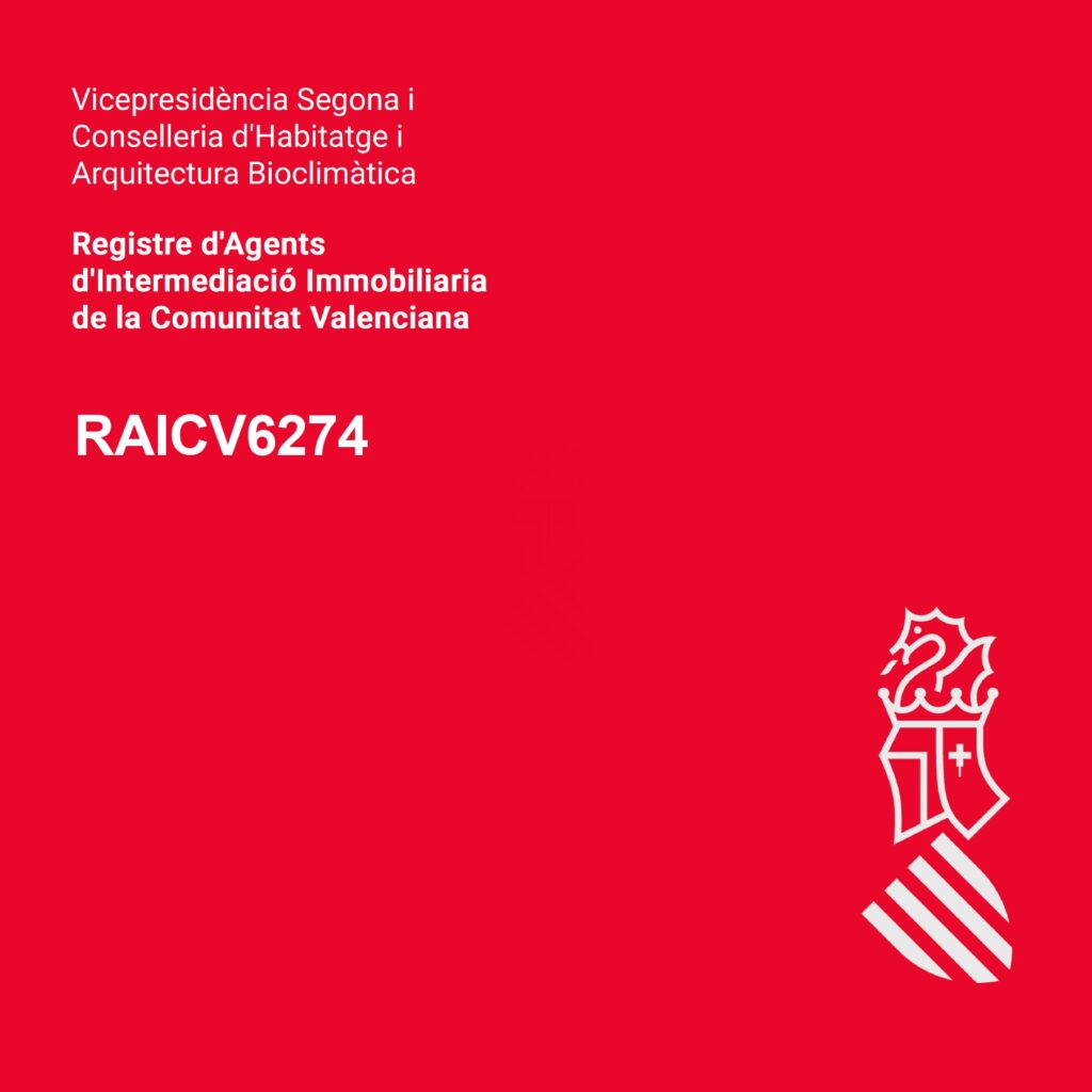 agente inmobiliario registrado en el registro de agentes de intermediación inmobiliaria de la comunidad valenciana RAICV6274
